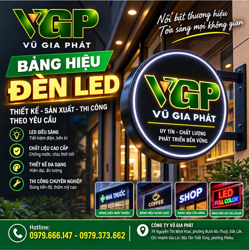 Bảng hiệu led tại Gia Lai