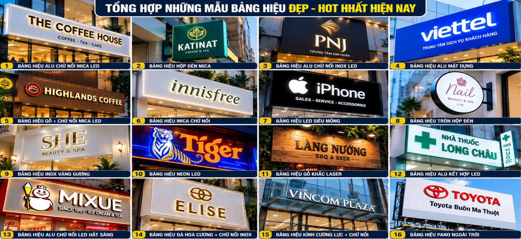 Mẫu bảng hiệu hot nhất hiện nay bạn nên tham khảo tại Gia Lai