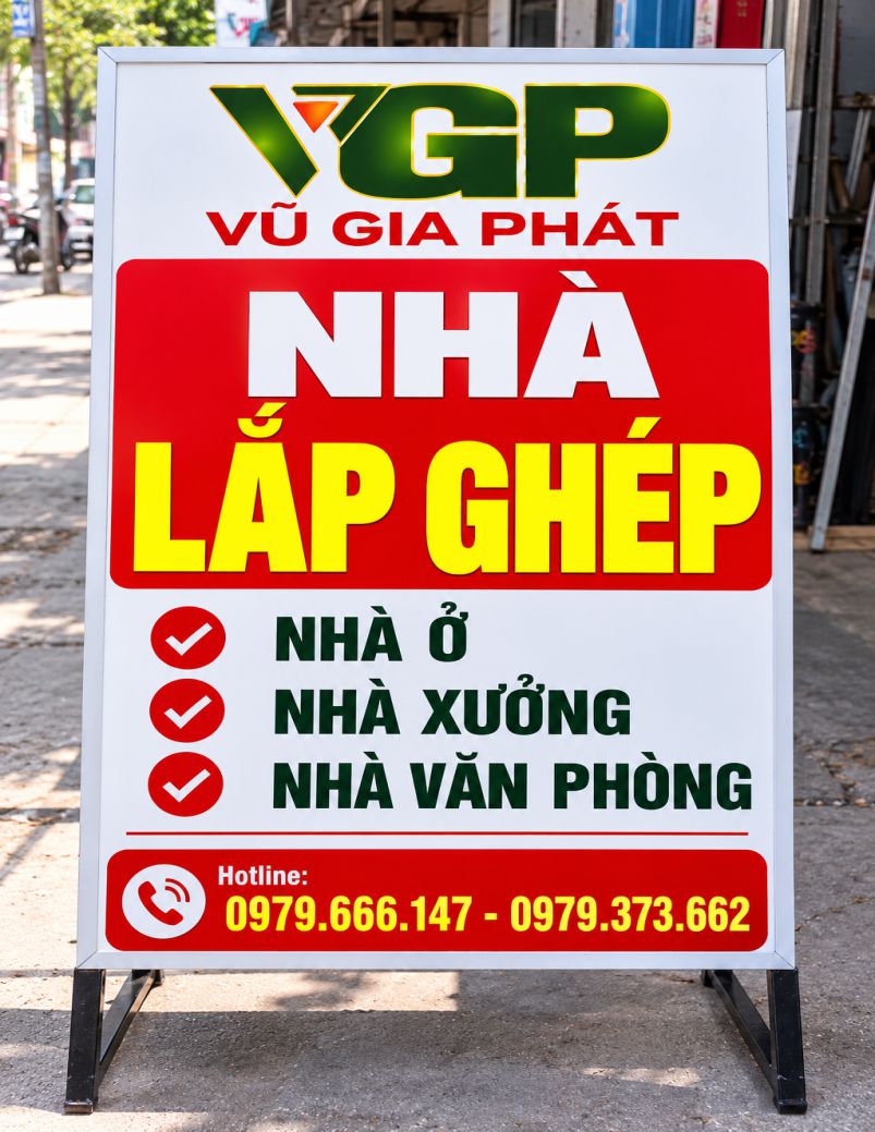 Tiết kiêm chi phí nhất và đơn giản nhất là làm bảng hiệu khung sắt đi bạt