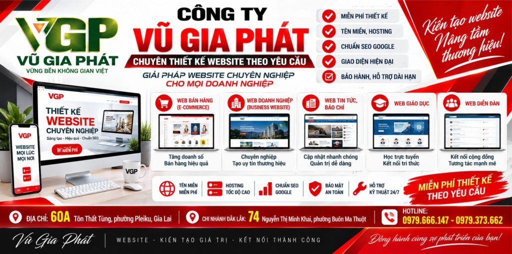 Công ty thiết kế web ở Pleiku Gia Lai