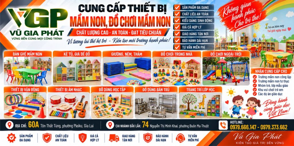 Cung cấp thiết bị mầm non đồ chơi mầm non ở Gia Lai