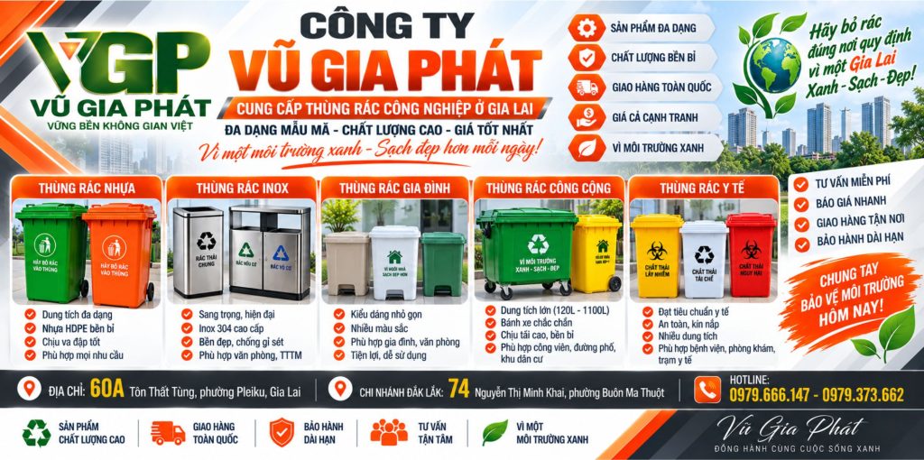 Cung cấp thùng rác công nghiệp ở Pleiku Gia Lai