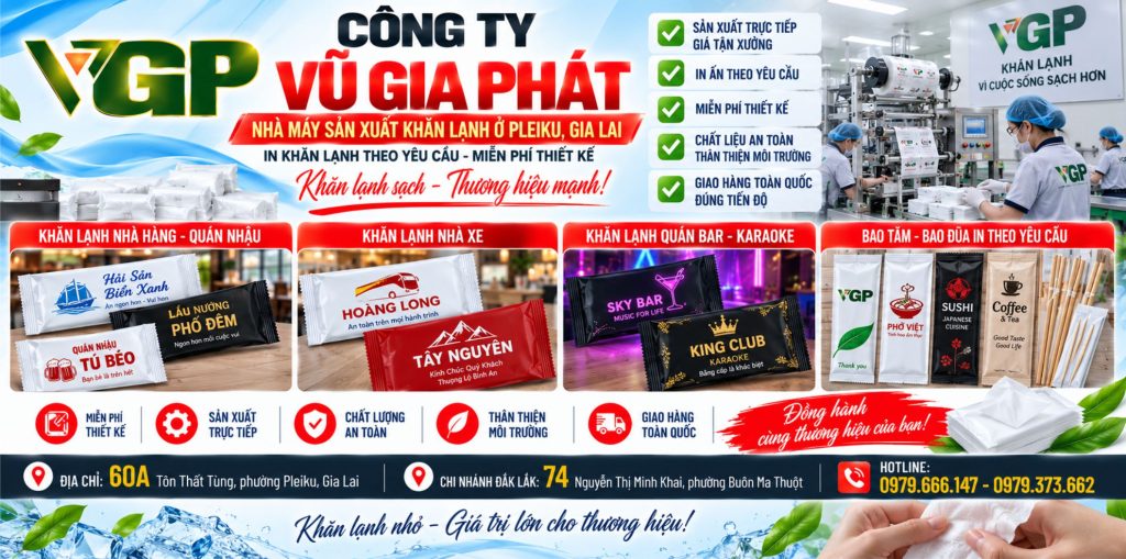 Nhà máy sản xuất khăn lạnh ở Pleiku Gia Lai