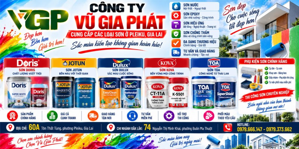 Tổng kho sơn nước ở Pleiku Gia Lai